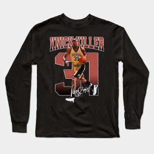 Reggie Miller Choke Sign Basketball Legend Signature Vintage Retro 80s 90s Bootleg Rap Style Long Sleeve T-Shirt